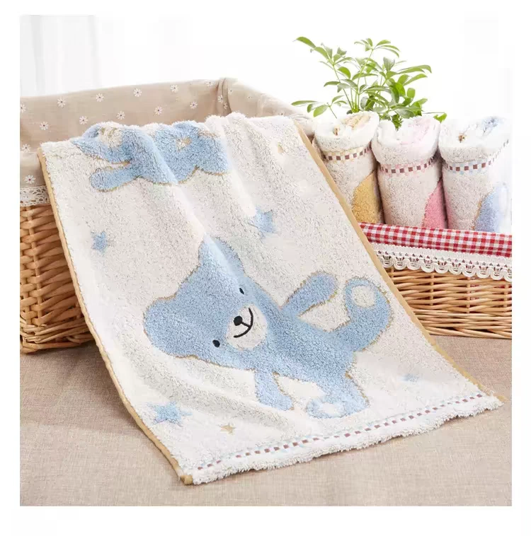 LOFTEX Bear Tribe Cotton Face Towel, Plush Thick Soft Absorbent 100% Cotton Hand Towel for Daily Home Use