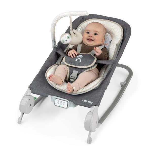 Ingenuity by Kids2 Baby Rocker Bouncer, Portable Infant Soothing Seat with Vibration & Removable Toy Bar for Newborn