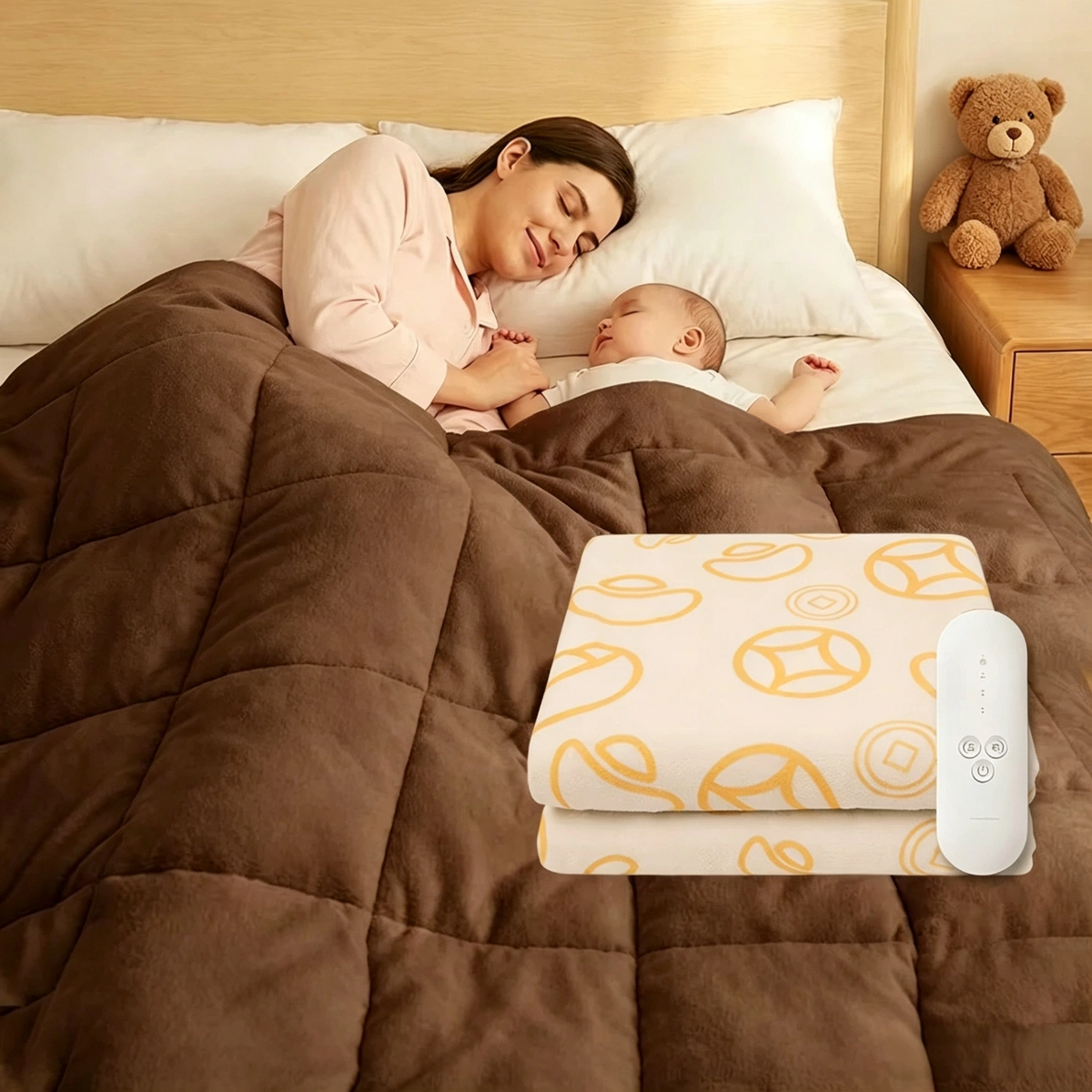 Beurer Electric Blanket, Single & Dual Size, Adjustable Temperature, Washable Anti‑Mite & Sanitizing Heated Mattress Pad for Home