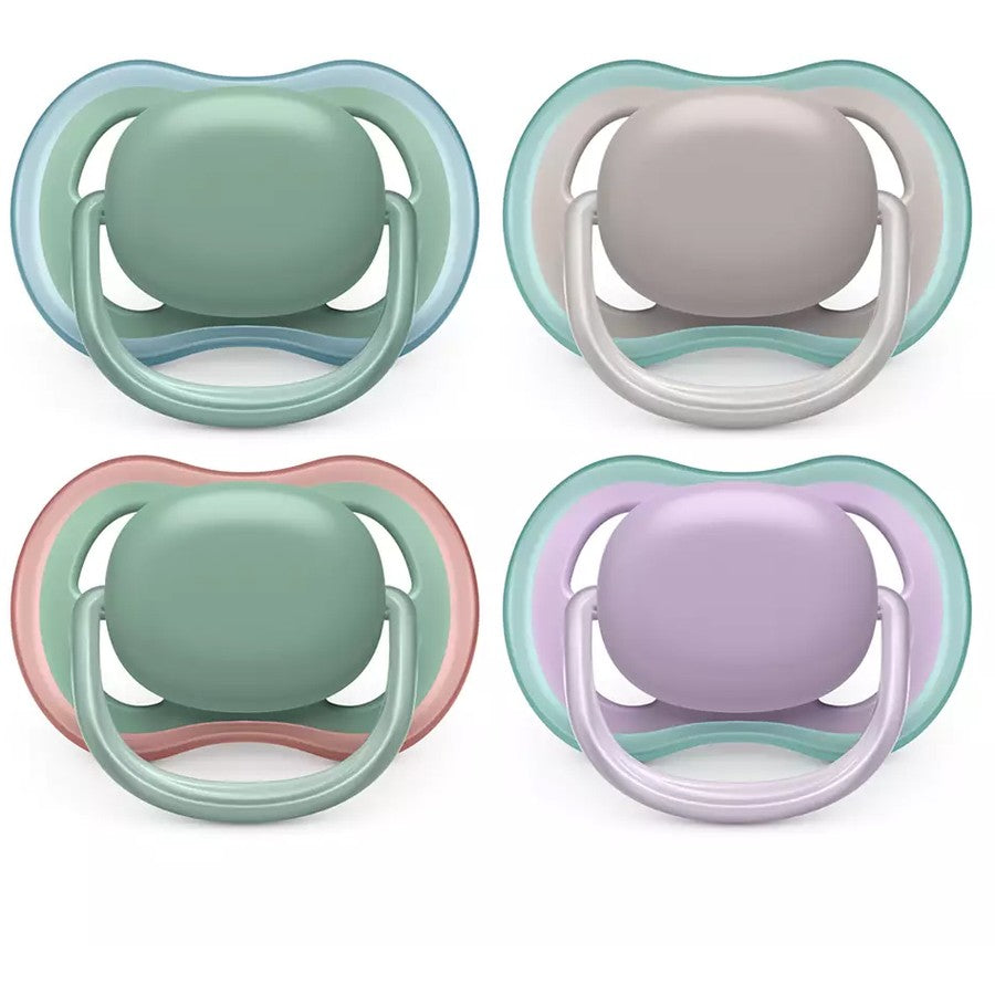 Avent Ultra Air Soother Plain Mixed 6-18 Months 2 Pack - Assorted