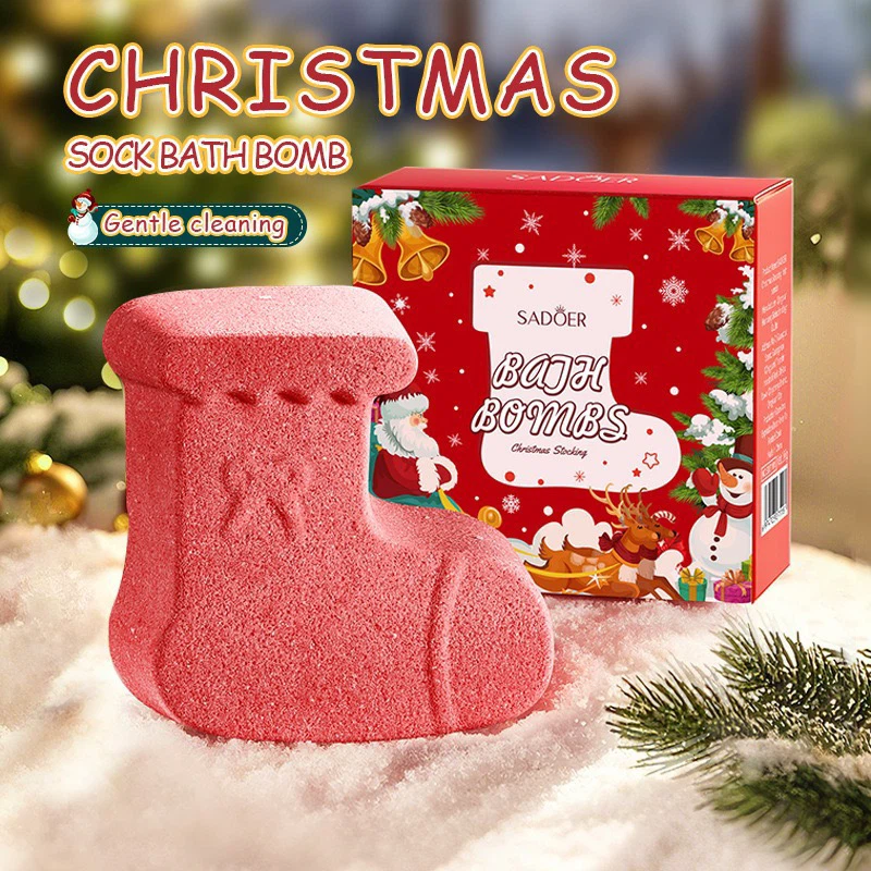 SADOER Christmas Holiday Bath Bombs, Festive Spa Bath Fizzies